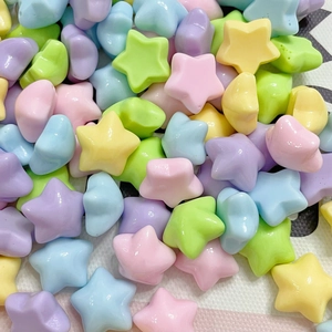Pastel macaron color resin star charms for DIY phone cases and jewelry accessories