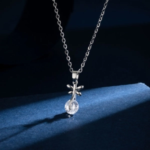 Dragonfly Pendant Necklace Zircon Inlaid Stainless Steel Chain Dainty Animal Korean Style Jewelry Gift For Women