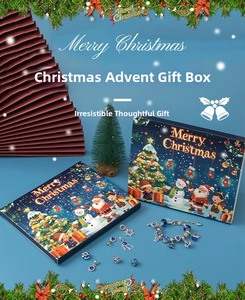 Detail of DIY Christmas countdown calendar with blue beads and stellar charms