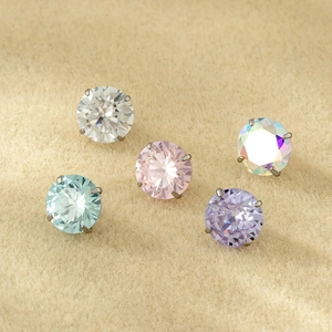 Titanium Alloy Zircon Internal Thread Replacement Piercing Head Lip Nose Stud Jewelry Punk Style For Women