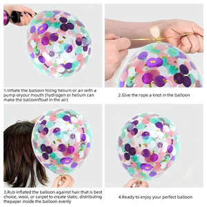 Guía paso a paso para inflar globos de sirena con lentejuelas de colores brillantes