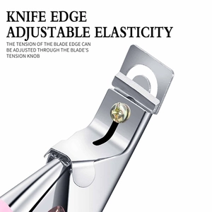 U-shaped nail clipper with adjustable tension screw for professional manicure use