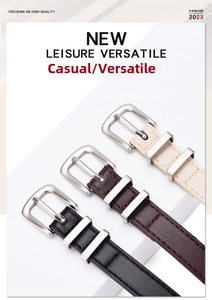 Three skinny faux leather belts in black, brown, and cream with silver metal pin buckles