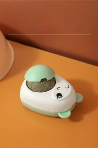 Close-up of rotatable catnip ball with cartoon shell and moisture-proof cover