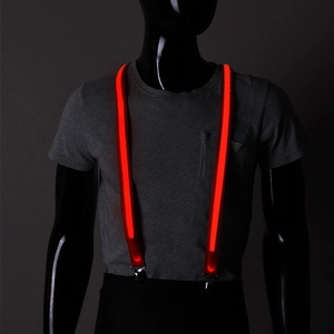 LED Glowing Suspenders Polyester Reflective Adjustable Y-Shape Night Safety Running Party Adult Unisex Light Up Straps