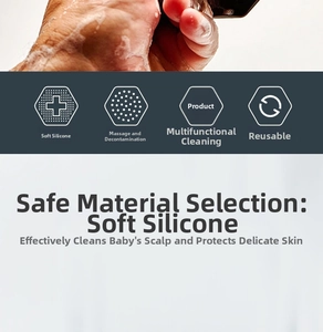 Close-up of silicone body brush with ergonomic handle and soft massage bristles