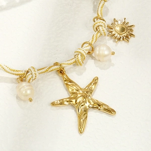 Stainless Steel Pendants Charms DIY Jewelry Making Starfish Shell Flower Heart Butterfly Sun Sea Horse 18K Gold Plated Accessories
