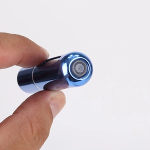 5ml Blue refillable perfume atomizer with metallic finish and portable spray nozzle