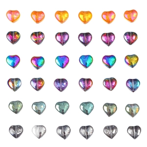 Colorful 10mm heart-shaped glass crystal beads for DIY jewelry making in vibrant mixed colors