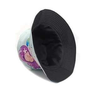 Damen Sommer Sonnenhut mit Meerjungfrau-Druck und hellblauem Wendedesign