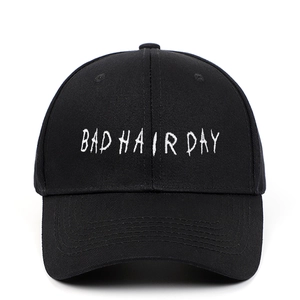 Gorra de Béisbol Bordada con Letras Bad Hair Day Algodón Ajustable Dad Hat Parasol de Exterior Ala Curva Gorra Deportiva Casual