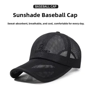 Detail of breathable mesh fabric on black baseball cap with REE-SPORT embroidery