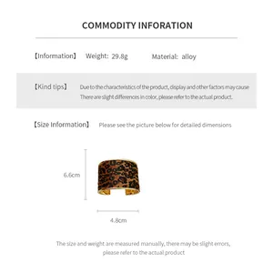 Leopard print flocked bangle weight 29.8g and size 6.6cm by 4.8cm detailed specifications
