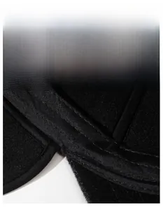 Detail of widened moisture-wicking sweatband inside men winter wool newsboy cap