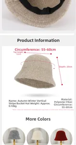 Detailed view of winter bucket hat with textured polyester fabric and color variations