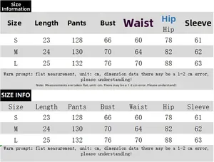 Detailed size chart for lace top and fishtail skirt set showing length and bust measurements