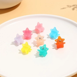 Star Hair Claws Jelly Color Acrylic Resin Macaron Mini Hairpin Small Clamps For Girls Kids Hair Styling Accessories