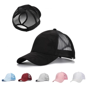 Ponytail Baseball Cap Women Camouflage Breathable Mesh Cotton Polyester Sun Protection Outdoor Trucker Hat Adjustable