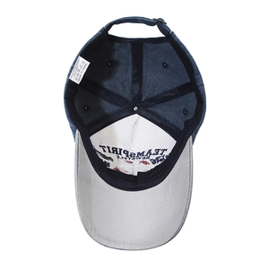 Deep blue distressed denim baseball cap with Teamspirit embroidery and cotton fabric