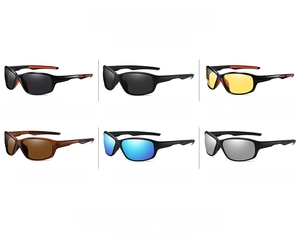 Selection of polarized sports sunglasses in six different frame and lens color options