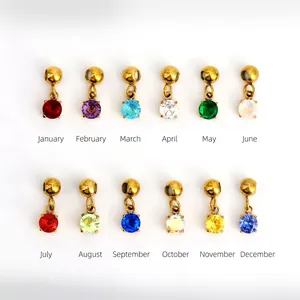 Twelve zodiac birthstone pendants with 18K gold plating for DIY jewelry making