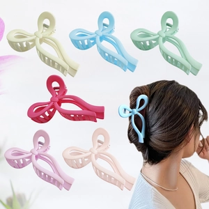 Matte finish large butterfly hair claw clips in six macaron colors for women