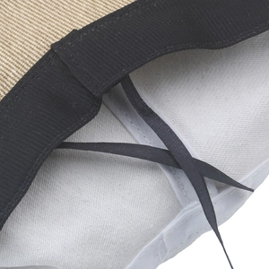 Women's sun hat with internal adjustable black ribbons and soft fabric lining