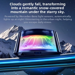 Car aromatherapy diffuser with light sensor and colorful LED Mount Fuji design