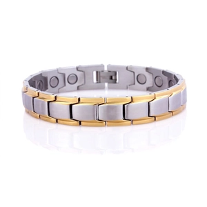 Men Stainless Steel Bracelet With Magnetic Stones Therapy Business Link Chain Minimalist Hip Hop Jewelry Gift