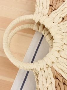 Minimalist handmade woven paper straw handbag for summer beach leisure and vacation