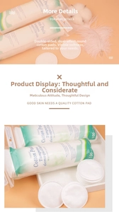 Detail of round cotton pads showing double-sided texture for skincare and makeup removal