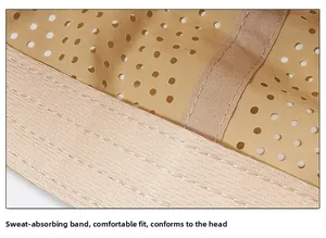 Détail du bandeau interne et des trous de ventilation laser sur la casquette de sport