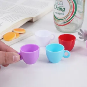 Miniature Simulation Coffee Cup Dollhouse Accessories Colorful Plastic Tea Cups Pretend Play Kitchen Toys For Kids DIY Crafts
