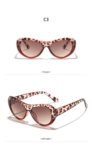 Front and 45-degree side views of tortoise shell sunglasses with brown gradient lenses