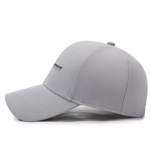 Classic grey baseball cap for men with premium navy embroidery on twill fabric