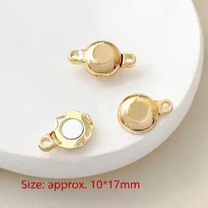 Detailansicht vergoldeter Magnetverschluss für Schmuck, 10x17mm Größe für DIY-Halsketten