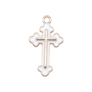 Minimalist Religious Cross Pendants Alloy Enamel Charms For DIY Jewelry Making Necklaces Bracelets Earrings Accessories
