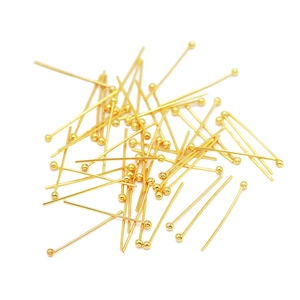 Bulk 18k gold plated ball head pins 0.5mm for DIY jewelry making accessories