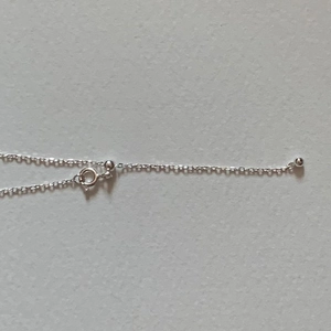 Minimalist S925 sterling silver geometric bead necklace with adjustable slide buckle clasp