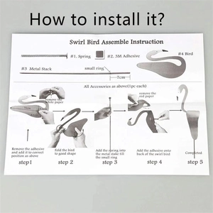 Detailed assembly guide with instructions for the swirl bird garden wind chime decoration