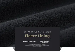 Detail des warmen Polarfleece-Futters und des abnehmbaren Kapuzendesigns der Weste