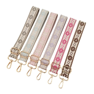 Tracolle per borse in jacquard stile etnico con motivi colorati e fibbie dorate