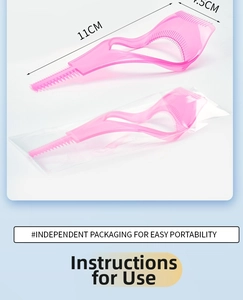 Pink lash mascara guard tool with dimensions of 11cm by 4.5cm in clean packaging