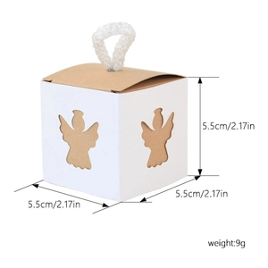 European style kraft paper favor box with angel cutout design for wedding candy gifts