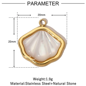 Dessin technique d'un pendentif cœur de 20mm en acier inoxydable et pierre naturelle