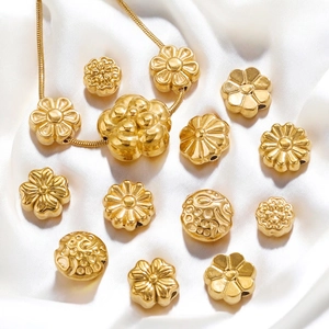 Floral Spacer Beads Stainless Steel Flower Shaped Hollow Metal Loose Beads For DIY Jewelry Making Bracelet Necklace Findings