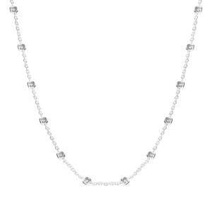 925 sterling silver necklace featuring minimalist beaded chain with textured round accents