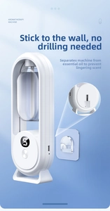 Detail view of wall-mounted aromatherapy diffuser with digital display and Type-C port