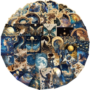 Collection de stickers d'astronomie vintage avec motifs célestes et du zodiaque