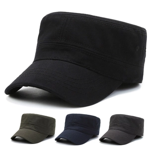 Cadet Cap Cotton Breathable Flat Top Hat Men Outdoor Military Casual Sun Protection Vintage Style